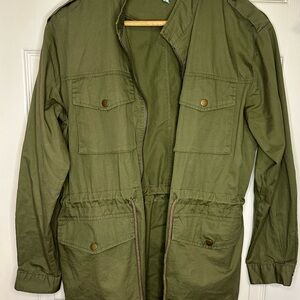 She + Sky Green Military Field Jacket with Relaxed Fit